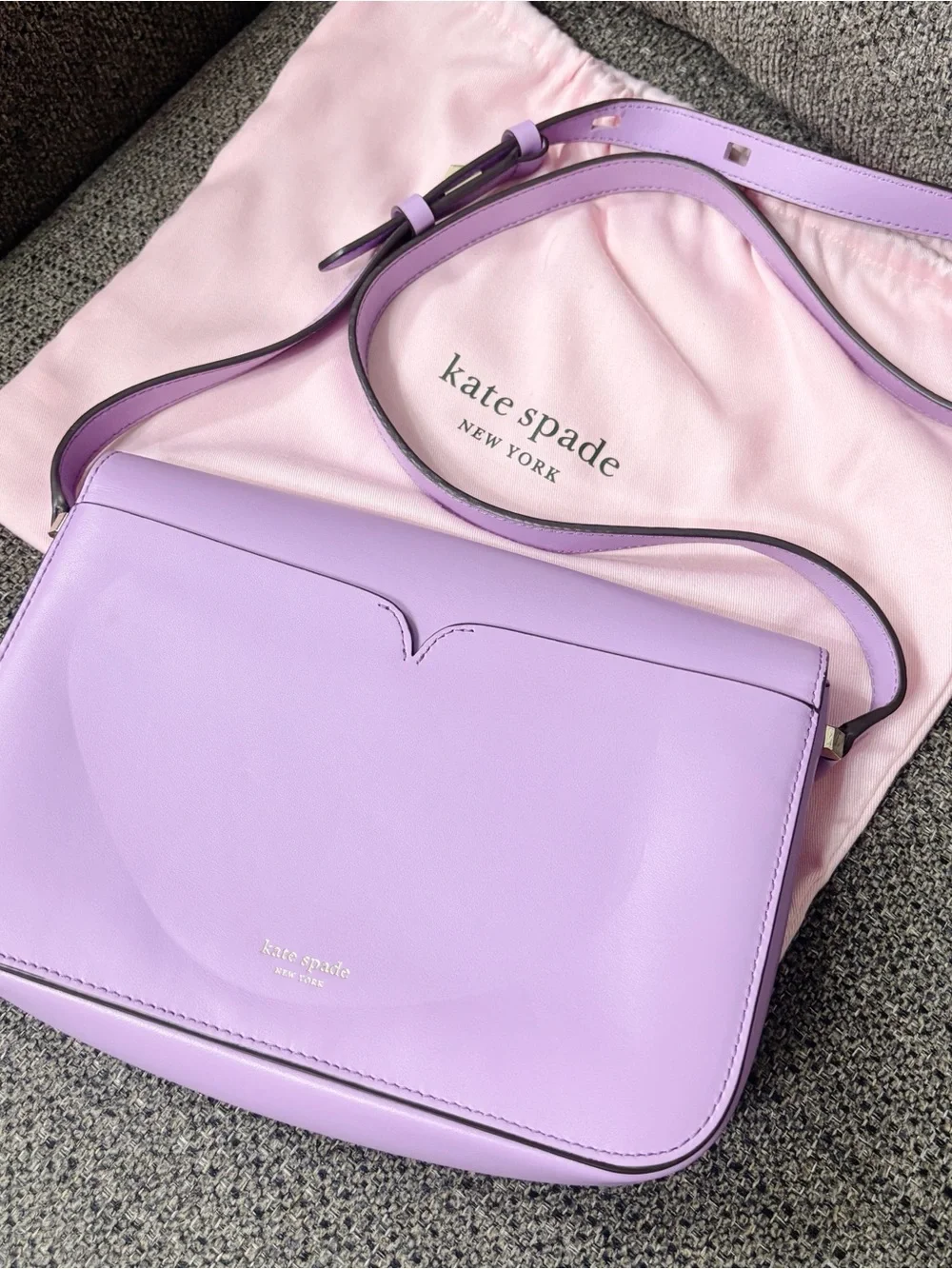 Kate Spade Lavender Nicola Twistlock Size Medium Flap Shoulder Bag